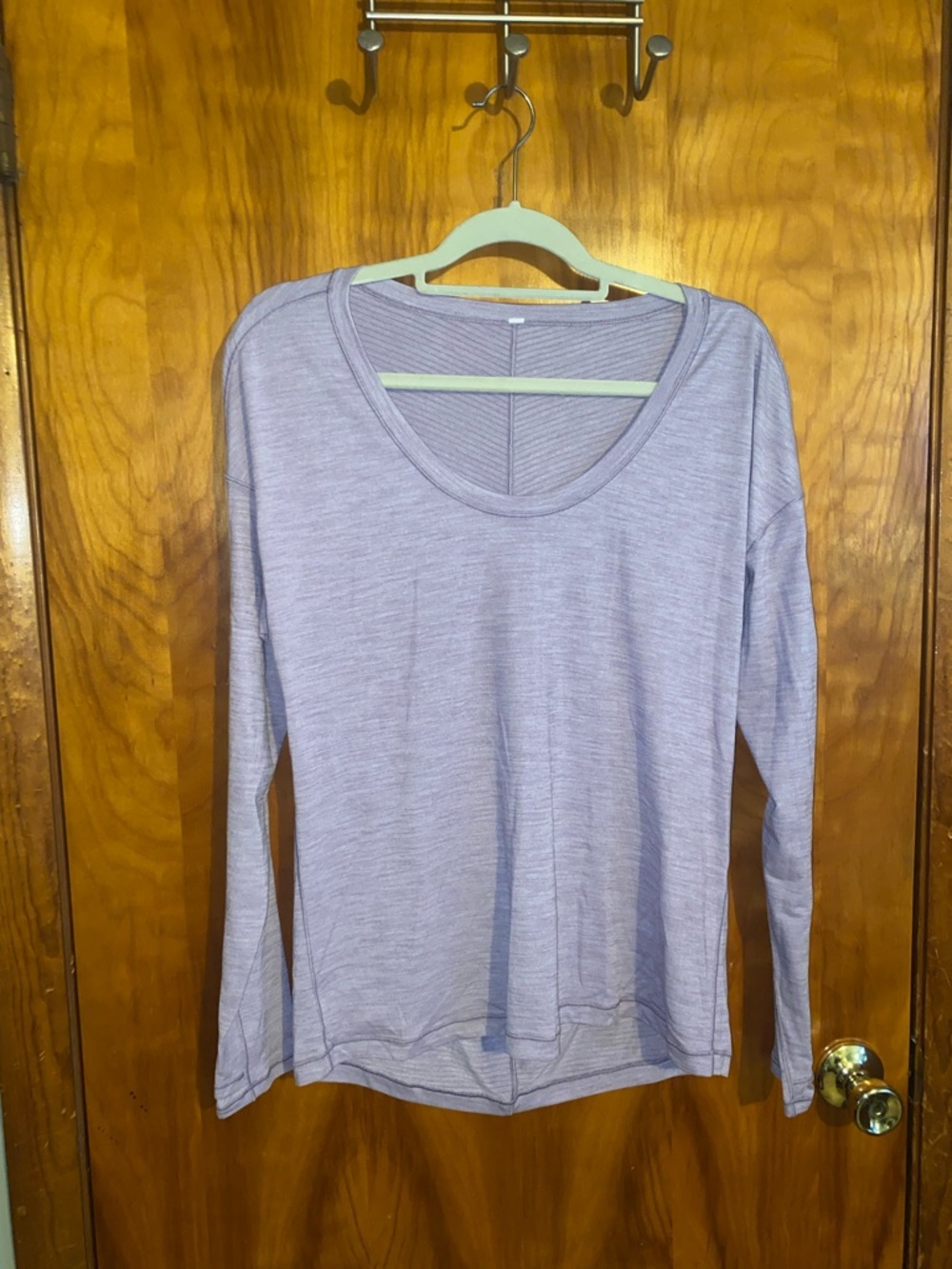 lululemon athletica Light Lavender Long Sleeve Scoop Neck Top